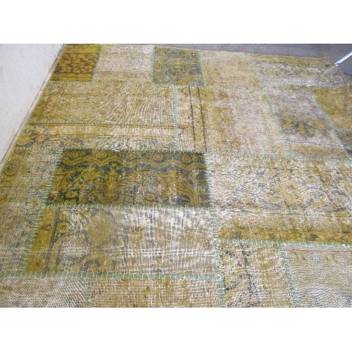 258B - MOST UNUSUAL & ATTRACTIVE VICTORIAN CARPET - PROBABLY FRENCH - EMERALD AND PALE GREENS - APPEARS TO ... 