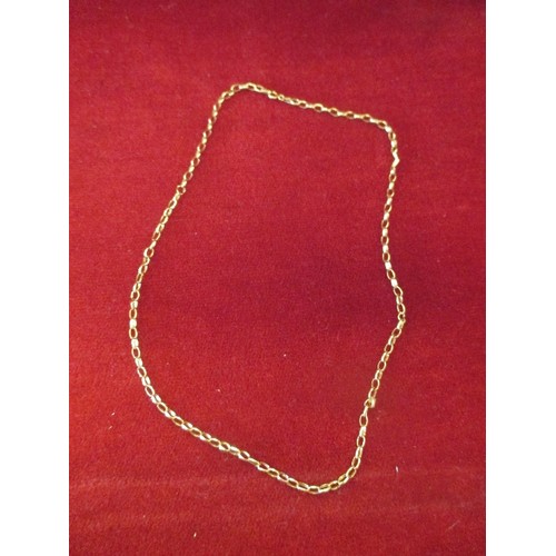 21D - A 9Ct GOLD BELCHER CHAIN NECKLACE 18 INCHES WEIGHT 1.96Gr