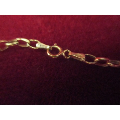 21D - A 9Ct GOLD BELCHER CHAIN NECKLACE 18 INCHES WEIGHT 1.96Gr