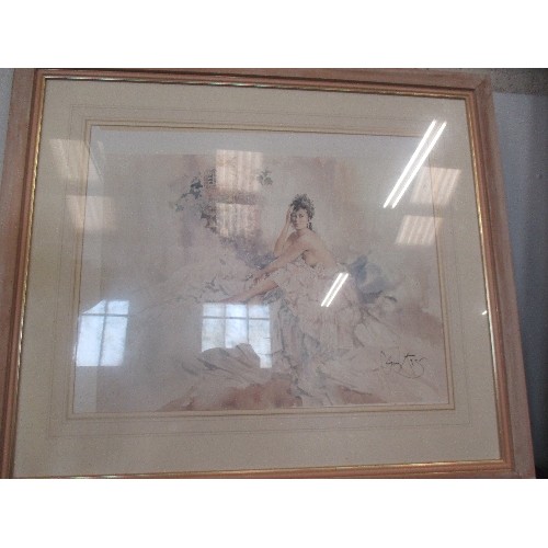 156A - A CONTEMPORARY LARGE SIZE GORDON KING LITHOGRAPH PRINT OF A SEMI NUDE LADY - SIGNED IN PENCIL IN MAR... 