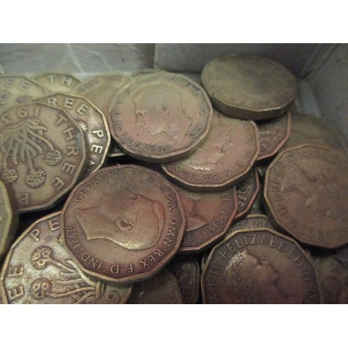 184B - BOX OF THREEPENNY BITS - GEORGE VI AND ELIZABETH