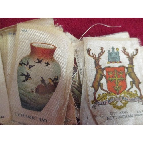 199A - TIN OF COLLECTOR'S CIGARETTE SILKS INC KENSITAS FLAGS, CERAMIC ART, FAMOUS HISTORICAL PEOPLE ETC