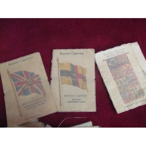 199A - TIN OF COLLECTOR'S CIGARETTE SILKS INC KENSITAS FLAGS, CERAMIC ART, FAMOUS HISTORICAL PEOPLE ETC