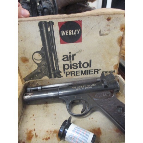 449E - VINTAGE WEBLEY PREMIER AIR PISTOL IN ORIGINAL BOX