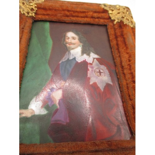 85A - A BEAUTIFUL 19TH CENTURY HANDPAINTED PORCELAIN PLAQUE (PROBABLY BERLIN) OF CHARLES I, AFTER THE ORIG... 