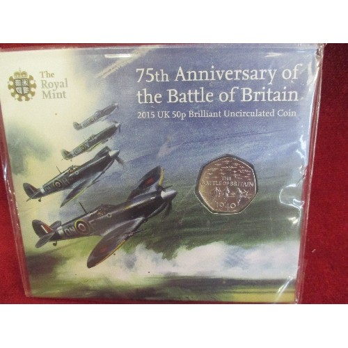 186B - 3 COMMEMORATIVE COINS £.50P