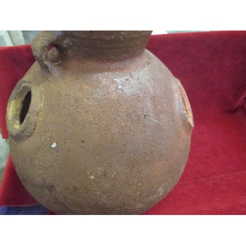 264A - LARGE RUSTIC EGYPTIAN ROUND BOTTOMED PLANTER - 35CM DIA