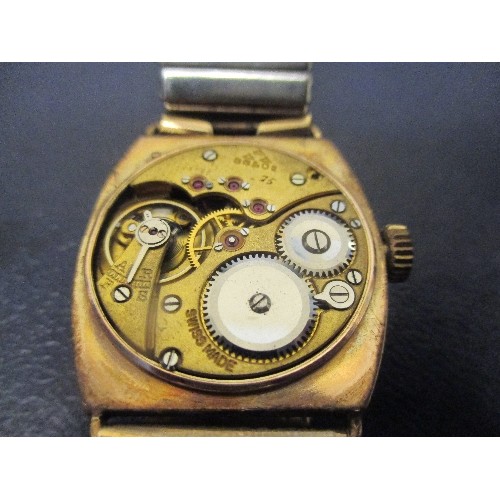 130 - A VINTAGE STAUFFER SON & Co. 9Ct GOLD GENTS WRISTWATCH 3 TRIANGLE MARK (THE BEST QUALITY) 1928 FULLY... 