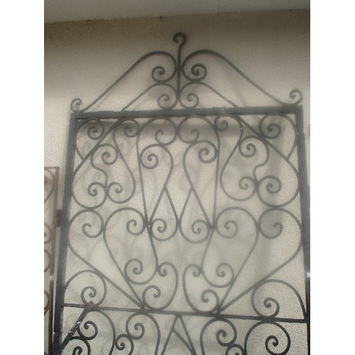 211B - VINTAGE WROUGHT IRON GATE, ORIGINALLY FROM CAIRO - WITH HANDLE  - SCROLL DESIGN - 113CM X 250CM