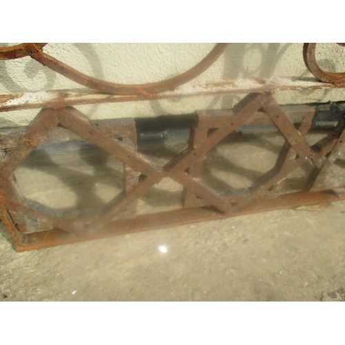 211A - VINTAGE WROUGHT IRON GATE, ORIGINALLY FROM CAIRO - WITH HINGES AND HANDLE  - SCROLL DESIGN AND OTTOM... 