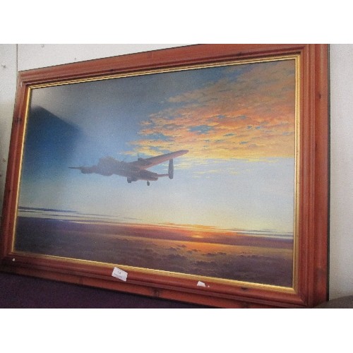 115 - 'LONG NIGHT AHEAD' FRAMED WWII PLANE PRINT BY GERALD COULSON. G.A.vA.