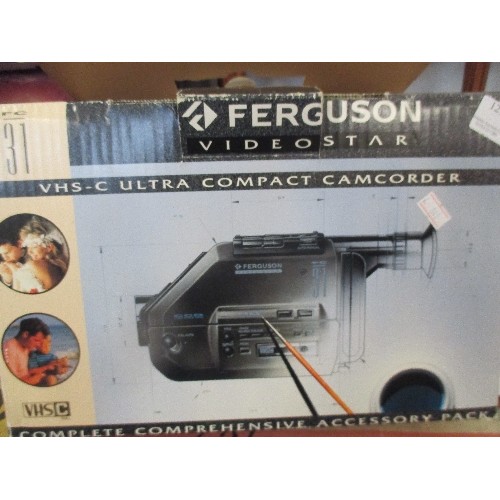129 - VINTAGE FERGUSON VIDEOSTAR. VHS ULTRA COMPACT CAMCORDER. IN ORIGINAL BOX.