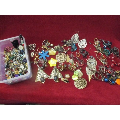 161 - QUANTITY OF COSTUME JEWELLERY. MOSTLY EARRINGS.