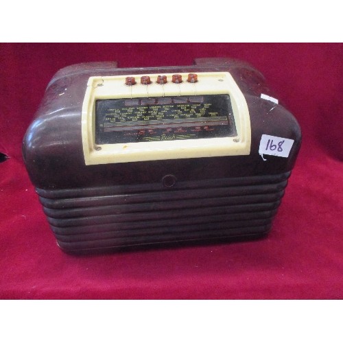 168 - 1960'S BUSH DAC 10 VALVE RADIO. TORTOISESHELL BAKELITE CASING.