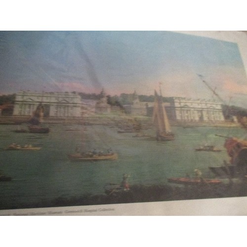 175 - NICE UNFRAMED PRINTS, INCLUDES THE CANALETTO OF ROYAL HOSPITAL GREENWICH, JOHN CONSTABLE'S DEDHAM MI... 