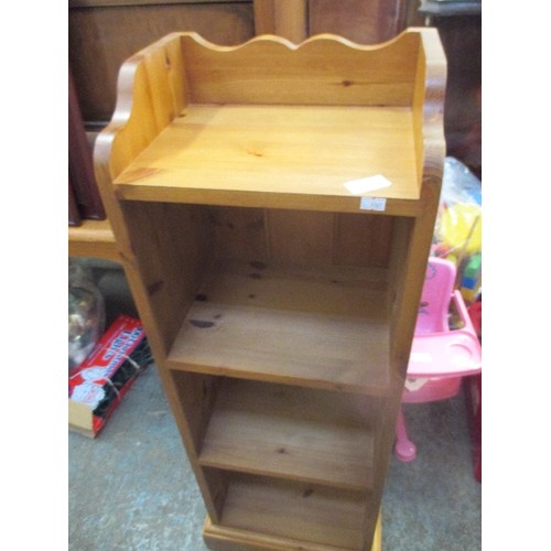 NARROW PINE SHELF UNIT WITH FOUR SHELVES