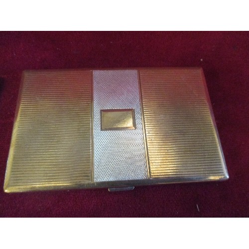 47 - VINTAGE SWISS CIGARETTE CASE BY AGME - GOLD AND SILVER PLATE AND AN ART DECO CHROME PLATED EXAMPLE