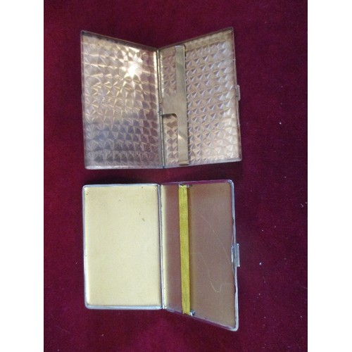 47 - VINTAGE SWISS CIGARETTE CASE BY AGME - GOLD AND SILVER PLATE AND AN ART DECO CHROME PLATED EXAMPLE