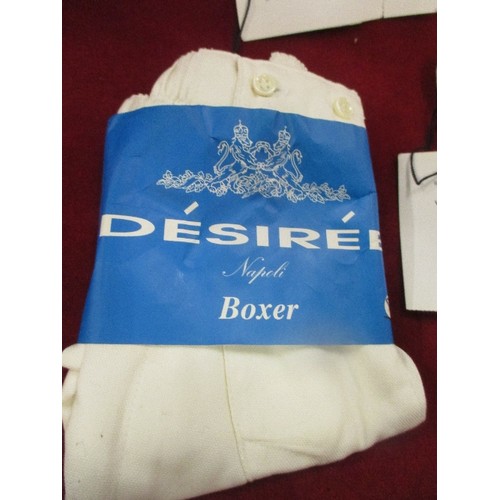 135 - 4 PAIRS OF BRAND-NEW ITALIAN DESIREE SPORT COTTON BOXER SHORTS. SIZE SMALL.