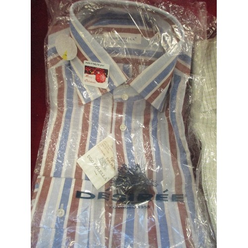 151 - 3 BRAND NEW UGO COLELLA, ITALIAN DESIGNER SHIRTS.  LARGE SIZE.