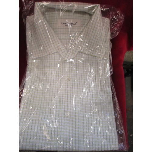 151 - 3 BRAND NEW UGO COLELLA, ITALIAN DESIGNER SHIRTS.  LARGE SIZE.