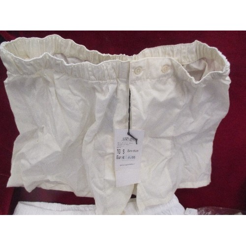 154 - 3 PAIRS OF ITALIAN COTTON DESIREE SPORT BOXER SHORTS, AND A PAIR OF SWIM TRUNKS. SMALL SIZE.