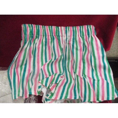 154 - 3 PAIRS OF ITALIAN COTTON DESIREE SPORT BOXER SHORTS, AND A PAIR OF SWIM TRUNKS. SMALL SIZE.