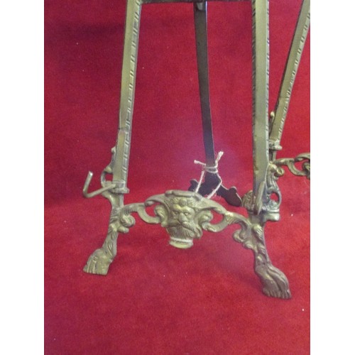 91 - HIGHLY DECORATIVE BRASS PICTURE EASELS.