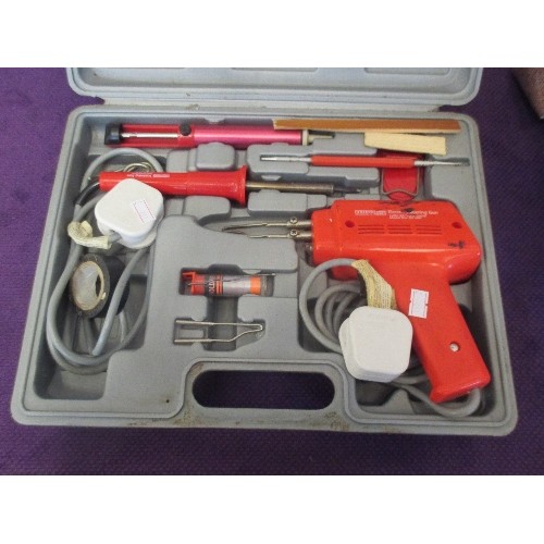 94 - ELECTRIC SOLDERING SET BY SEALEY. IN CASE.