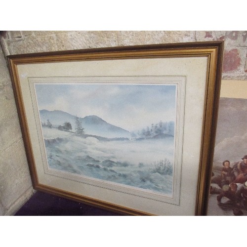 178 - PICTURES AND PRINTS, INCLUDING FRAMED GLAZED LIMITED EDITION OF BORROWDALE IN THE MIST, PHOTOS OF SE... 