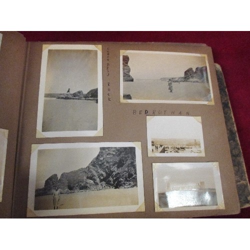 205 - 2 GOOD VINTAGE PHOTOGRAPH ALBUMS. EDWARDIAN TO 1930'S. FAMILY HOLIDAY/WORLD WAR 1/ EDWARDIAN WEDDING... 