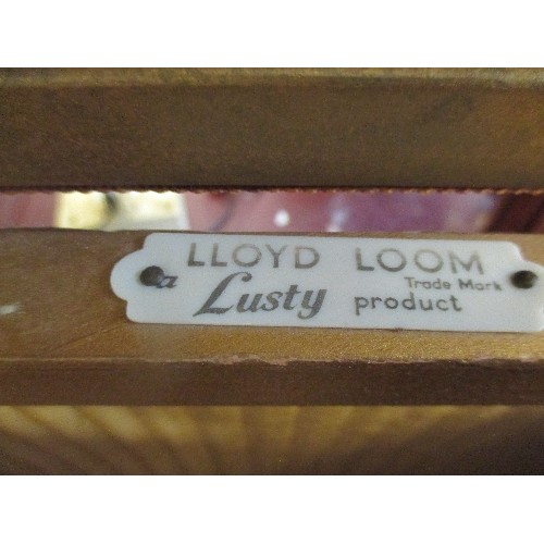 233 - ORIGINAL LLOYD LOOM-LUSTY OTTOMAN BOX AND LINEN BASKET, IN GOLD.