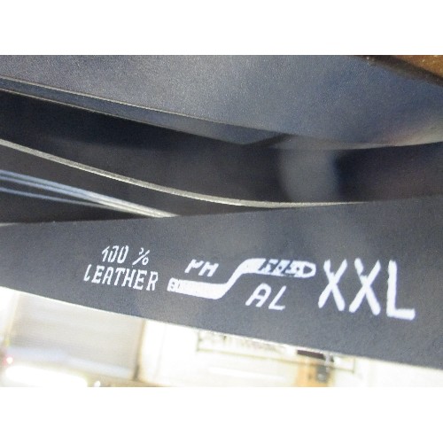 274 - 8 X BRAND NEW BLACK PASAL 100% LEATHER ITALIAN BELTS. LARGE SIZE.