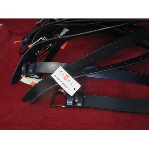 274 - 8 X BRAND NEW BLACK PASAL 100% LEATHER ITALIAN BELTS. LARGE SIZE.