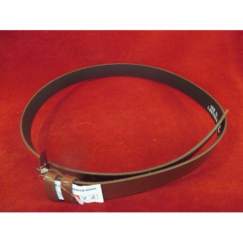 282 - 5 X BRAND-NEW ITALIAN REAL 100% LEATHER BELTS BY PASAL. BROWN. SIZE XL.