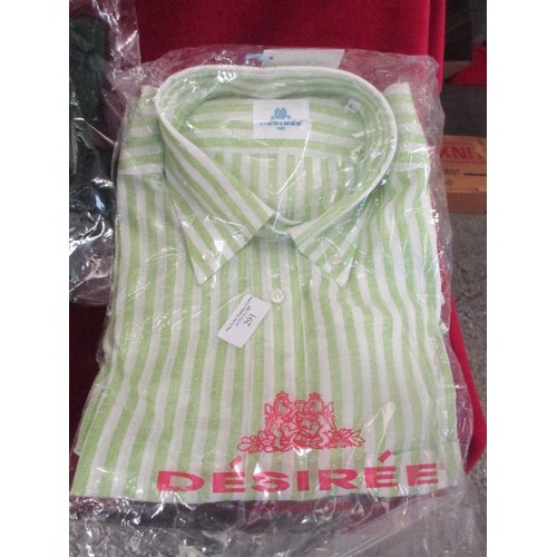 291 - 6 X BRAND-NEW ITALIAN 'DESIREE' SHIRTS. ALL SIZE L. ALL 100% COTTON. A BUTTON-DOWN COLLARED WHITE SH... 