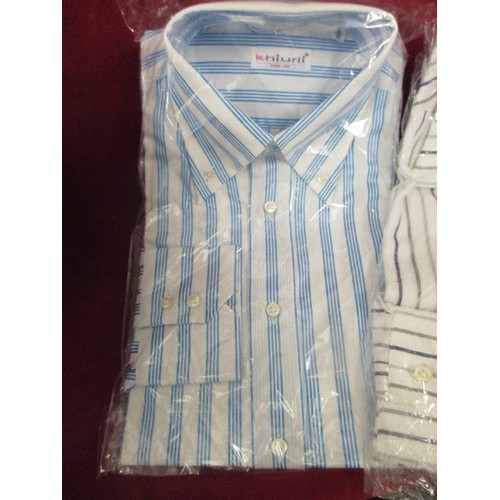 297 - 3 X BRAND-NEW ITALIAN DESIGNER MENS SHIRTS, BY UGO COLELLA, KHIURLI, AND DESIREE. ALL STRIPED. ALL S... 