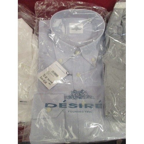 296 - 3 X BRAND-NEW ITALIAN DESIGNER MENS SHIRTS. AN UGO COLELLA, AND 2 DESSIREE. SIZE 16.5/41. A PLAIN WH... 