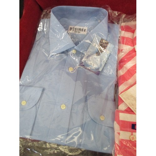 303 - 3 X BRAND-NEW ITALIAN MENS SHIRTS, 2 BY DESIREE, 1 BY KHIURLI. SIZE 16