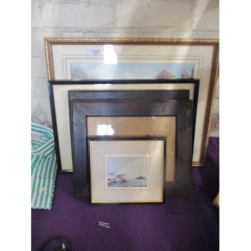 146 - 6 FRAMED GLAZED PICTURES ,.INC LIMITED EDITION WYMONDHAM-NORFOLK, STEAM RAILWAY, YORK MINSTER ETC.