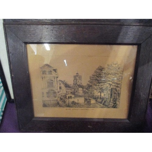 146 - 6 FRAMED GLAZED PICTURES ,.INC LIMITED EDITION WYMONDHAM-NORFOLK, STEAM RAILWAY, YORK MINSTER ETC.