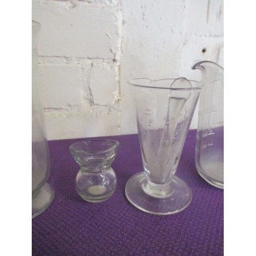 169 - COLLECTION OF VINTAGE GLASS, INC MEASURES, BOOTS CHEMIST EYE-BATH.