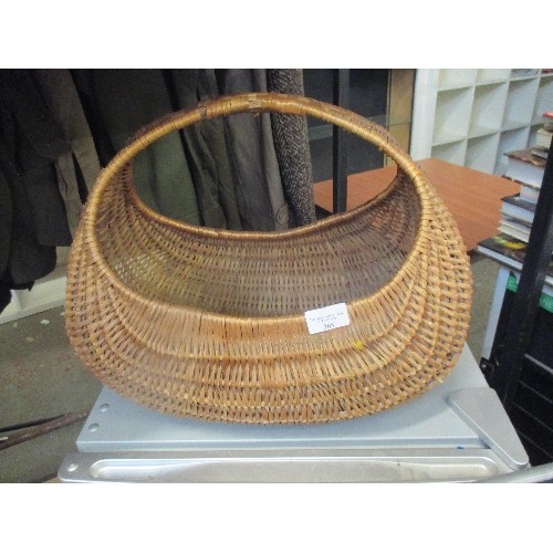 368 - VINTAGE WICKER BASKET.  40CM L.