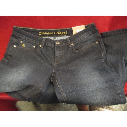 271 - 2 X BRAND NEW ITALIAN 'DESIGNER ANGEL-LONDON' LADIES JEANS IN INDIGO. 'COSI' EMBROIDERED BACK POCKET... 