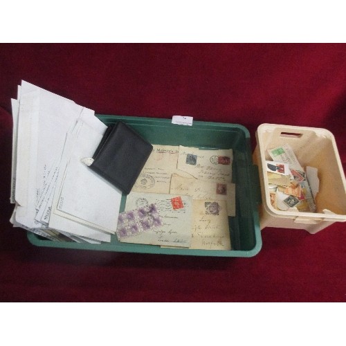 24 - VERY GOOD COLLECTION OF STAMPS AND EARLY ENVELOPES . INCLUDES 1897 ENVELOPE WITH PENNY LILAC WEYBRID... 