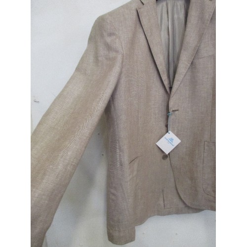 259 - BRAND NEW ITALIAN DESIGNER 100% LINEN SUMMER SPORT JACKET BY DESIREE. NATURAL COLOUR. 42