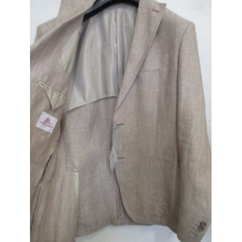 259 - BRAND NEW ITALIAN DESIGNER 100% LINEN SUMMER SPORT JACKET BY DESIREE. NATURAL COLOUR. 42