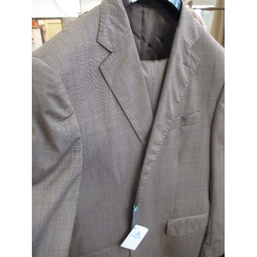 322 - BRAND-NEW ITALIAN DESIREE MENS SUIT. 100% NEW ZEALAND MERINO WOOL IN MOCHA. ORIGINAL PRICE 599 EUROS... 