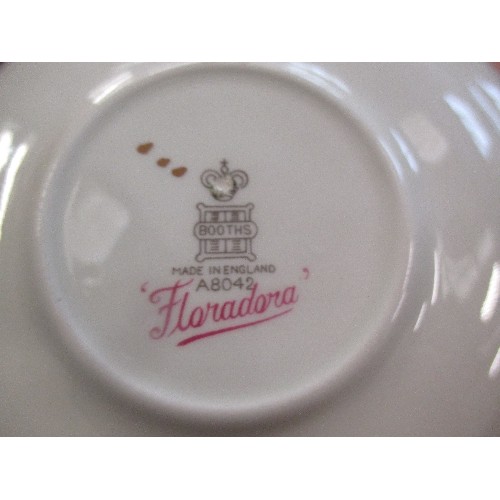 341A - 8 DINNER PLATES, 6 SIDES AND 6 TEA PLATES BOOTHS 'FLORADENA