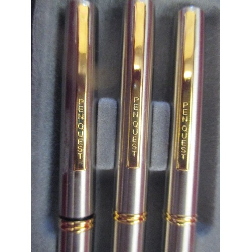 31 - SET OF 3 PENQUEST PENS INCLUDING A BALLPOINT